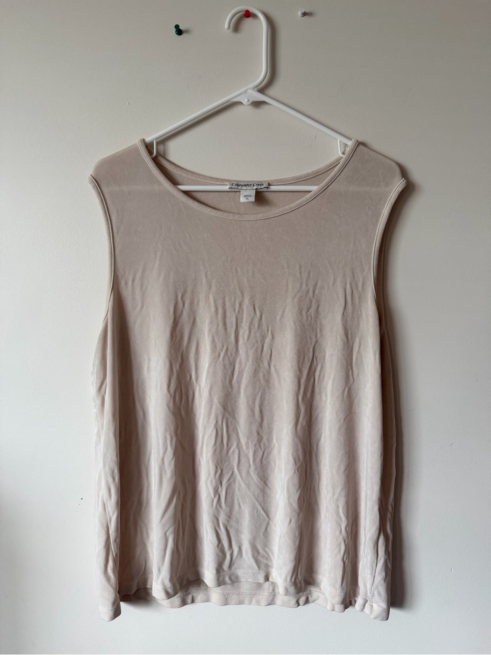 Coldwater Creek Sleeveless Crewneck Tank in Light Beige